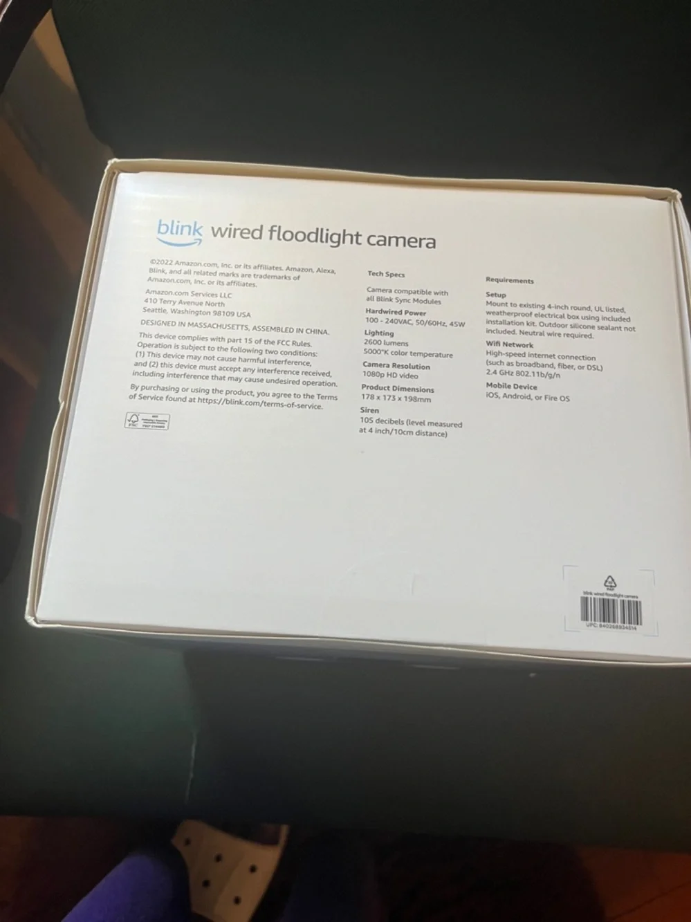 Blink Wired Floodlight Camera - White